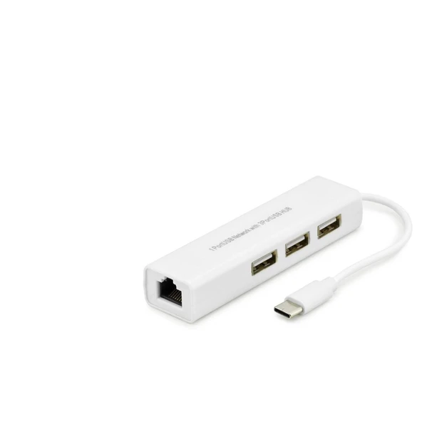 Type-C Hub Combo 3*Usb + Lan Beyaz (Macbook) HDX7007 ürün görseli 1