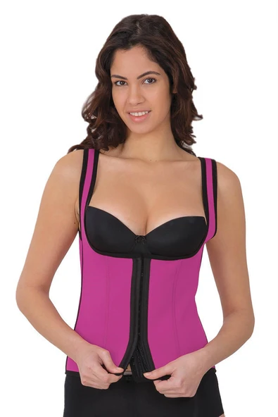 Pembe MI 9173 Terletici Agraflı Göğsü Açık Atlet Korse ürün görseli 1