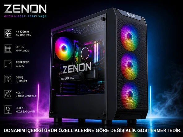 ZENON Gaming ZG-176 Ultra 5 225F 16GB 1TB SSD 8gb RTX5060 DOS Masaüstü Oyun Bilgisayarı (3 Yıl Garanti) ürün görseli 1