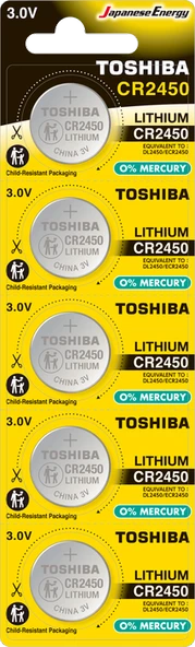 TOSHIBA CR 2450 LITHIUM 5Lİ PİL ürün görseli 1
