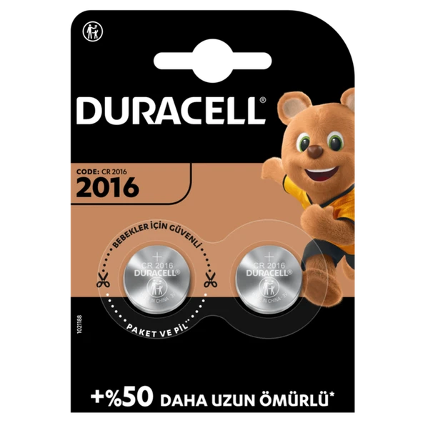Duracell Cr2016 Lithium 3V Pil 2'li ürün görseli 1