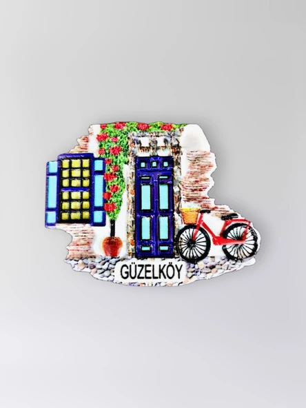 GÜZELKÖY Polyester Kabartmalı Magnet 7 x 5,5 cm Dekoratif Hediyelik Buzdolabı Süsü (Kod:1495) ürün görseli 1