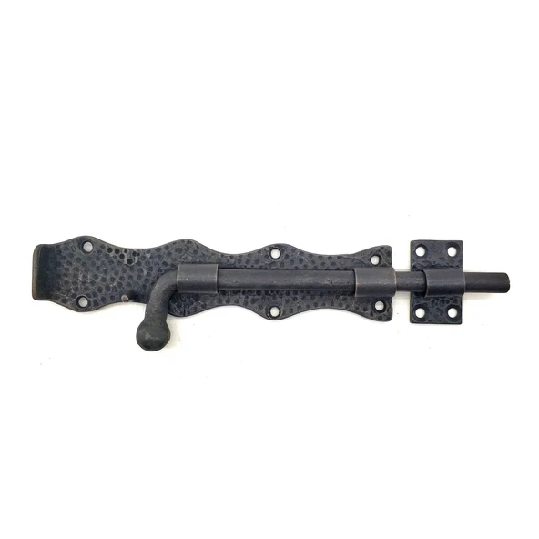 Antika Tarz Dekoratif Pirinç Dövme Kapı Sürgüsü - 20cm, Oksit ürün görseli 1
