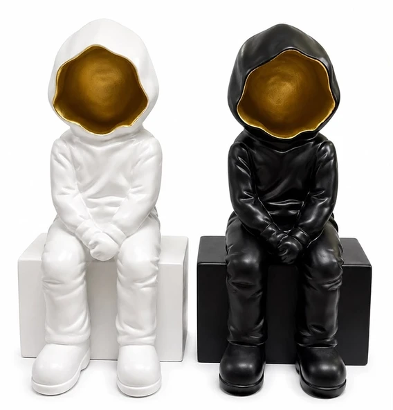 Dekoratif Polyester Oturan Astronot Biblosu Alk5302 ürün görseli 1