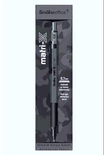 Scrikss Matri-X Versatil Kalem (Mekanik Uçlu Kurşun Kalem) 0.7 Mm Gri Şeffaf Ambalaj ürün görseli 1