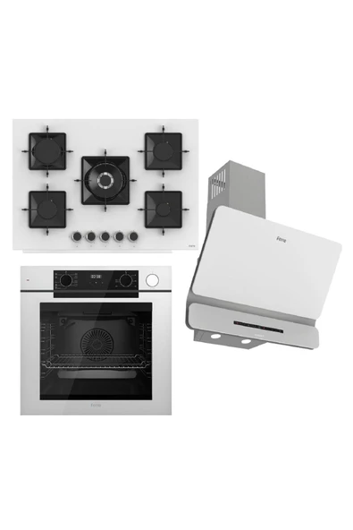 STEAMART-FRYART-SILENTART Serisi Beyaz Set (SS036 + QEP64CB +D081-SA ) - Emaye Izgara ürün görseli 1