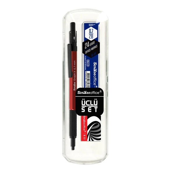 Scrikss Okul Seti Graph-X Color Versatil Kalem + Min + Silgi 3 Lü Set ürün görseli 1
