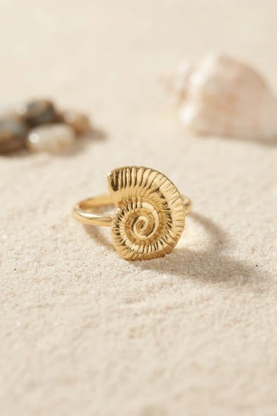 Nautilus Tasarım Gold Renk Kadın Yüzük ürün görseli 1