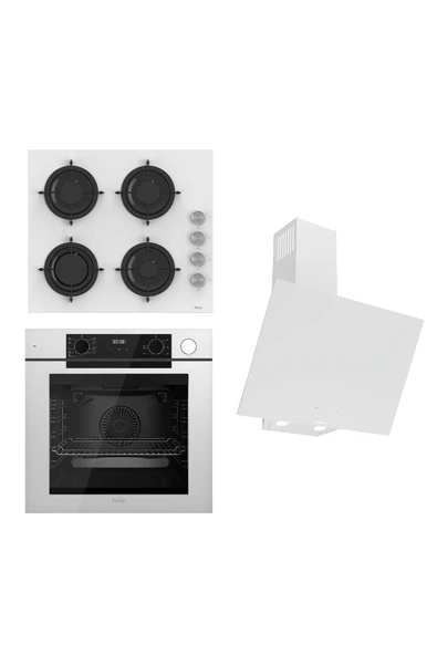 STEAMART-FRYART-SILENTART Serisi Beyaz Set (SS206 + QEP64CB +D078-SA ) - Emaye Izgara ürün görseli 1