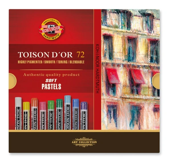 Koh-İ Noor Toison D'Or Soft Sanatsal Pastel Boya Seti 72 Renk Karton Kutu Soft Pastels 8517 72 ürün görseli 1