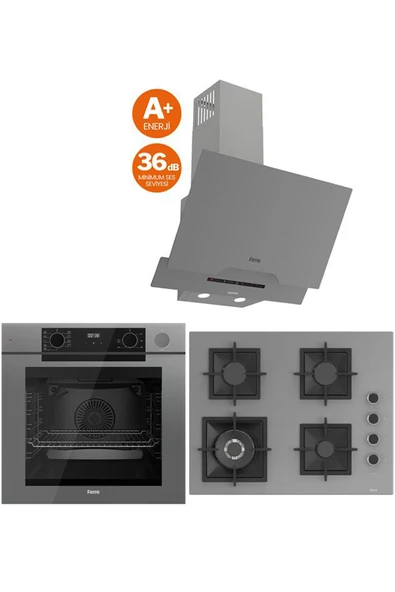STEAMART-FRYART-SILENTART Serisi Gri Set (SC408-WFA + QEP64CPR +D065-SA ) - Döküm Izgara / 65 ürün görseli 1