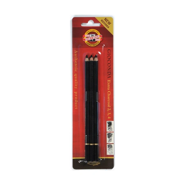Koh-İ Noor Sanatsal Black Charcoal Pencils Kömür Füzen Kalem Seti (3 Lü Paket) 8811 ürün görseli 1