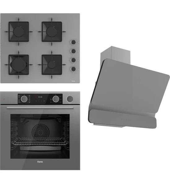 Steamart Ss Serisi Gri Set (SS208 + XE64CPR +D082 ) - Kare Emaye Izgara ürün görseli 1