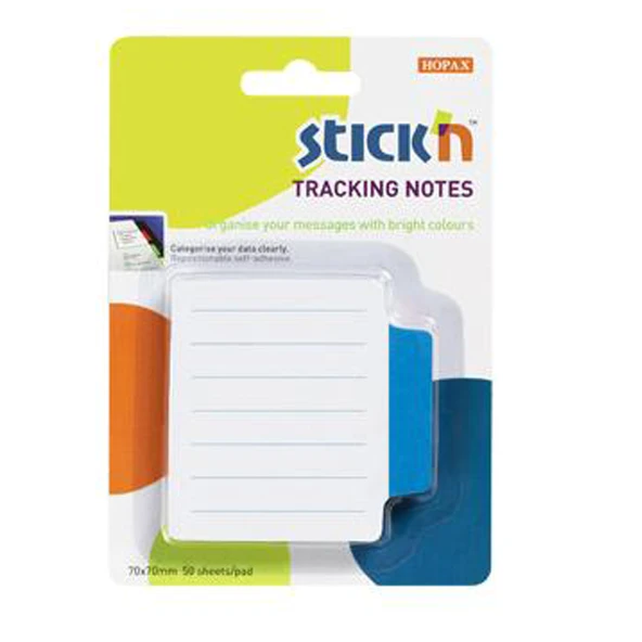 Hopax Stickn 21485 Yapışkanlı Not Kağıdı Çizgili Sep. 50 Yaprak 70X70 Mm Beyaz Mavi ürün görseli 1