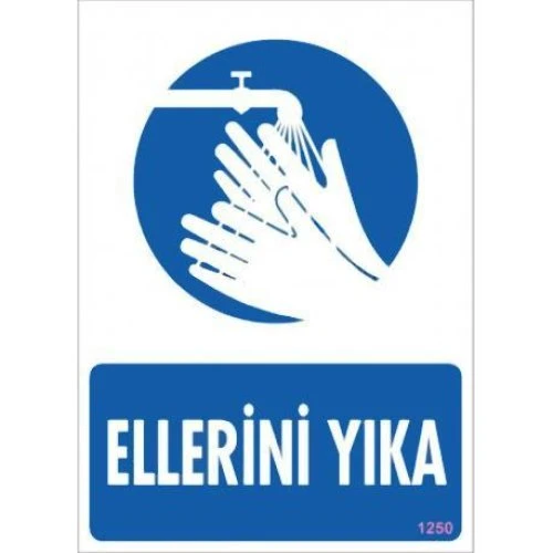 Ellerini Yıka Uyarı Levhası 25x35 KOD:1250 ürün görseli 1