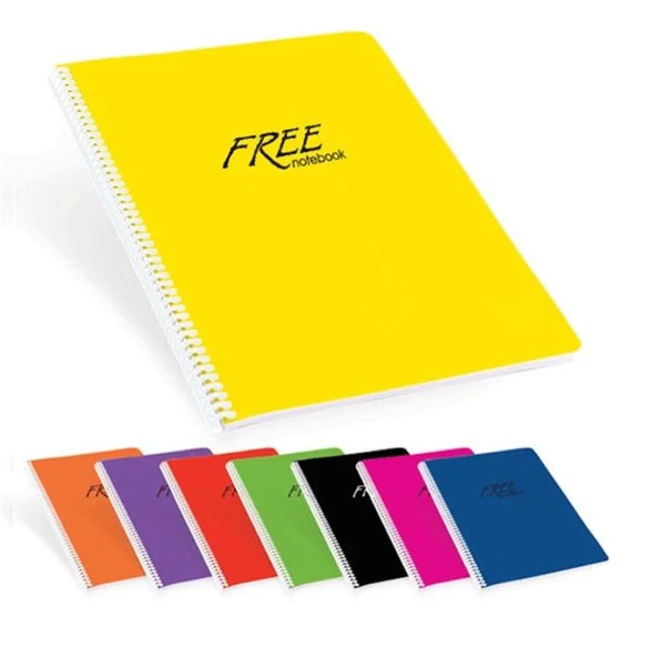 Keskin Color A4 Spiralli Defter Free Office Plastik Kapak Çizgili 80 Yaprak 320421-99 (12 Li Paket) ürün görseli 1
