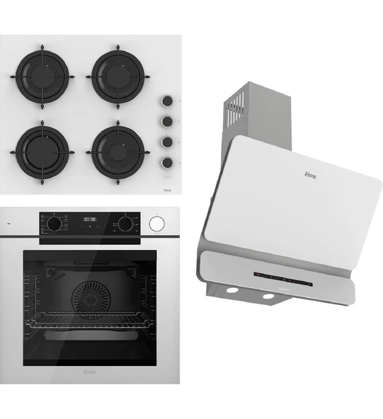 Steamart-Fryart-Sılentart Serisi Beyaz Set (CS206-FA + QEP64CB +D081-SA) - Emaye Izgara ürün görseli 1