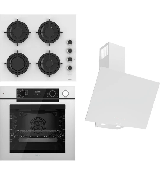 Steamart-Fryart-Sılentart Serisi Beyaz Set (CS206-FA + QEP64CB +D078-SA ) - Emaye Izgara ürün görseli 1