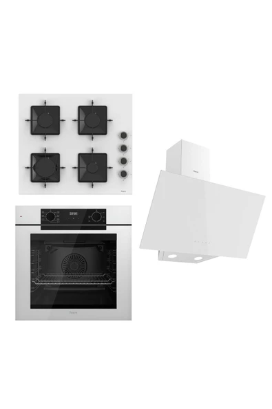 STEAMART-FRYART Serisi Beyaz Set (SS206 + QEP63CB +D078 ) - Emaye Izgara ürün görseli 1