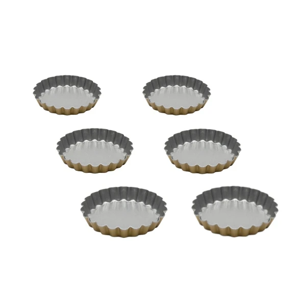 Anto Mini 6 lı Tart Kalıbı Silver Gold ürün görseli 1