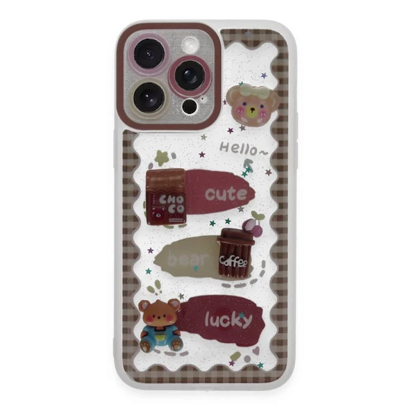 İphone 14 Pro Kılıf Sweet Desenli Silikon Kapak - Şeffaf ürün görseli 1