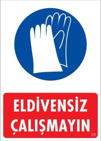 Eldiven Giy Uyarı Levhası 25x35 KOD:29 ürün görseli 1