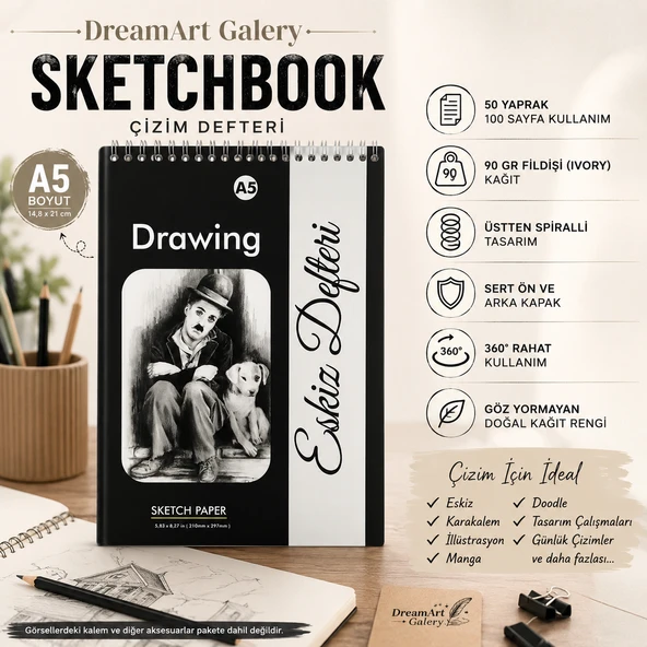 DreamArt Galery Çizim Defteri Sketchbook A/5, Eskiz Defteri ürün görseli 1
