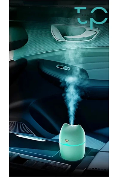 Kedi Şekilli Yeşil Hava Nemlendirici Taşınabilir Buhar Makinesi Aroma Difüzörü H2o ürün görseli 1