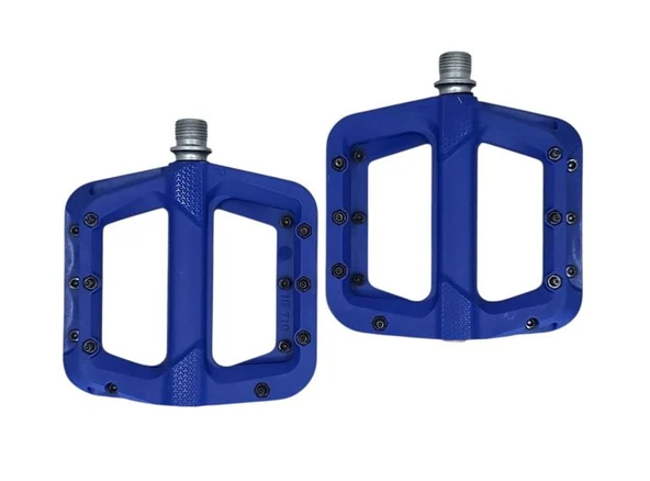 Asistan Drox PD 710 Rulmanlı Plastik Çivili Mtb Freeride Bmx Geniş Platform Bisiklet Pedalı Mavi ürün görseli 1