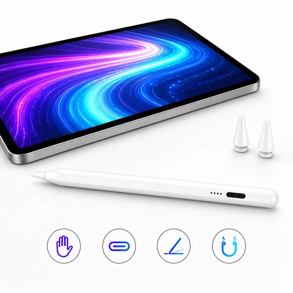 iPad Pro 11 (M4) ile Uyumlu NotePen Gen3 Stylus Kalem Avuç İçi Algılama Eğim Destekli ürün görseli 1