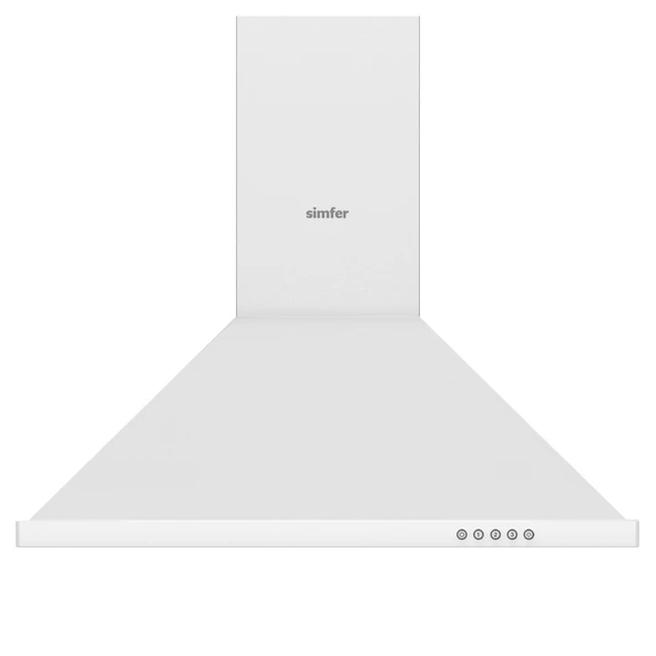 Simfer 8714 60 Cm Push Button, Beyaz, Metal Piramit Davlumbaz ürün görseli 1