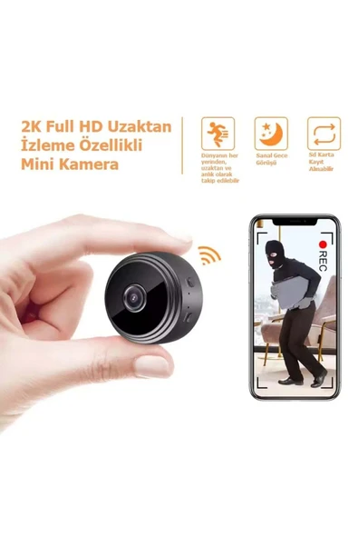 Blue Inter Mini Kamera 1080P HD WiFi (Gizli, Miknatisli) ürün görseli 1