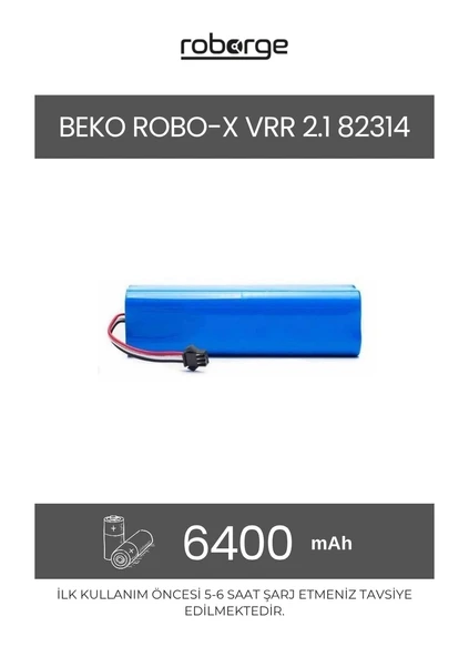 Beko Robo-x Vrr 2.1 82314 Robot Süpürge Uyumlu Batarya 6400 mAh - Muadil Ürün ürün görseli 1