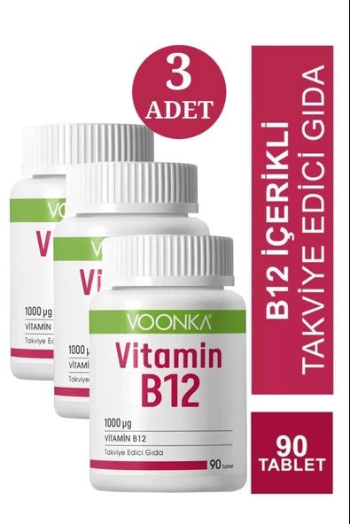 Voonka Vitamin B12 90 Tablet 3 Adet ürün görseli 1