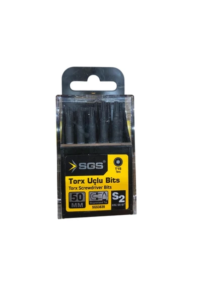 SGS3839 Torx Uçlu Bits Uç T15 50MM 10 Adet ürün görseli 1