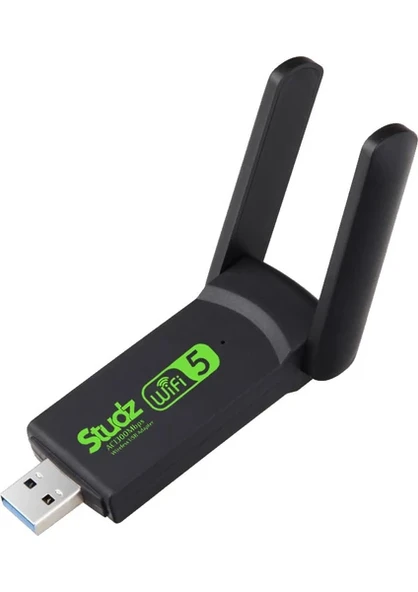 Studz Dual Band USB 3.0 Adaptör Kablosuz Wifi Alıcı AC1300 Wireless Adaptör ürün görseli 1