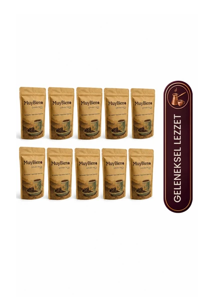 Muybieno Türk Kahvesi 10x100g %100 Arabica Bol Köpüklü Yoğun Aromalı Taze Öğütülmüş ürün görseli 1