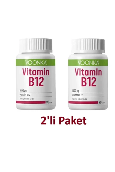 Voonka Vitamin B12 90 Tablet 2 Adet ürün görseli 1