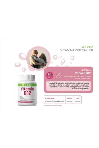 Voonka Vitamin B12 90 Tablet - Resim 2