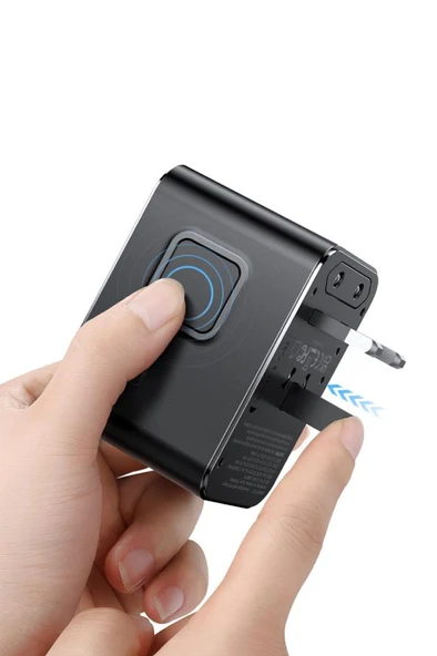 Mcdodo CP-6140 100W 3C1A Universal Seyahat Adaptörü TypeC Kablolu Siyah ürün görseli 1