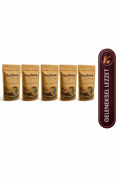 Muybieno Türk Kahvesi 5x100g %100 Arabica Bol Köpüklü Yoğun Aromalı Taze Öğütülmüş ürün görseli 1