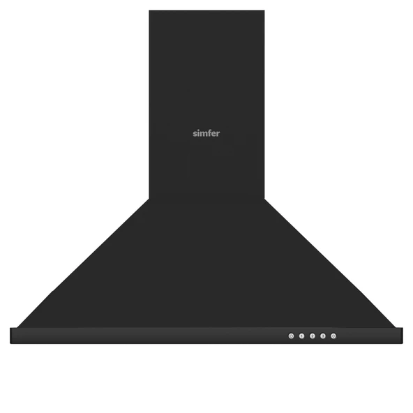 Simfer 8713 60 Cm Push Button, Siyah, Metal Piramit Davlumbaz ürün görseli 1