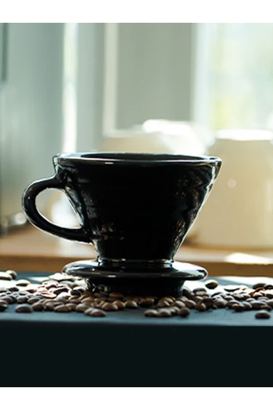 Muybieno Seramik Siyah Dripper V60 - Resim 6