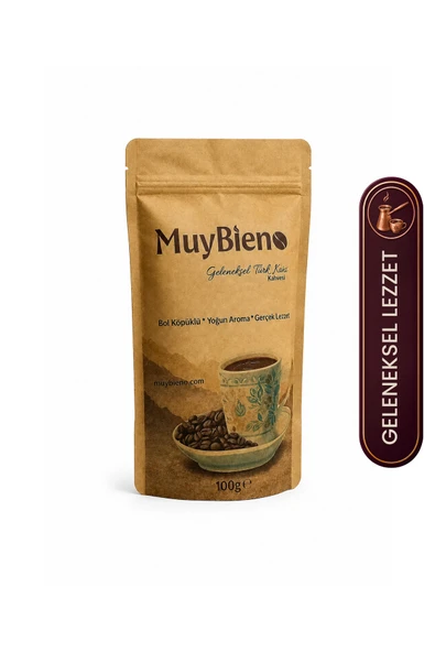 Muybieno Türk Kahvesi 100g %100 Arabica Bol Köpüklü Yoğun Aromalı Taze Öğütülmüş ürün görseli 1