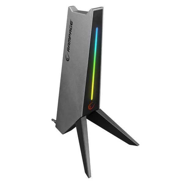 Rampage RM-H20 Gri RGB Işıklı 2*Usb Port Gaming Kulaklık Stand ürün görseli 1