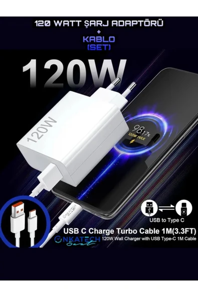 Type-c 120(WATT) Hızlı Şarj Aleti Adaptör Kablo Set ürün görseli 1