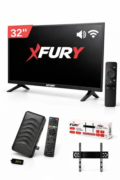 FURY 32'' (82 Ekran) Kırılmaz Monitör | WiFi'li Uydu Alıcısı + TV Askı Aparatı Hediyeli ürün görseli 1