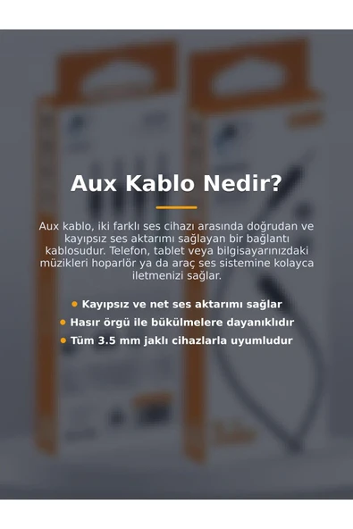 3.5mm Jack Hasır Aux Kablo BlueWolf MK-031 - Resim 3