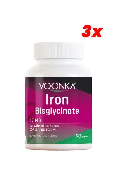 Voonka Iron Bisglycinate 90 Tablet 3 Adet ürün görseli 1