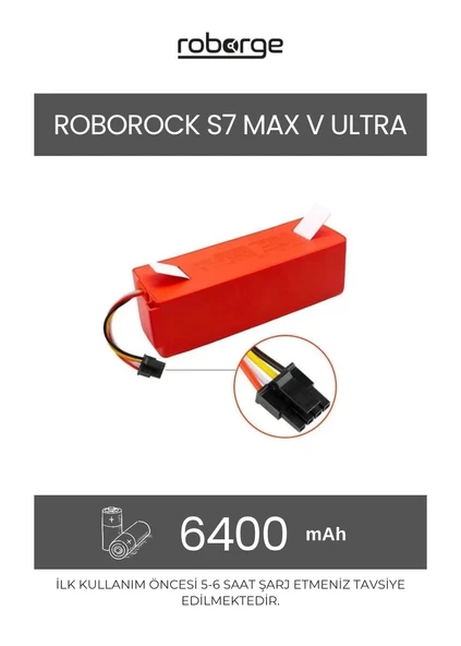 Roborock S7 Max V Ultra Robot Süpürge Uyumlu Batarya 6400 mAh - Muadil Ürün ürün görseli 1